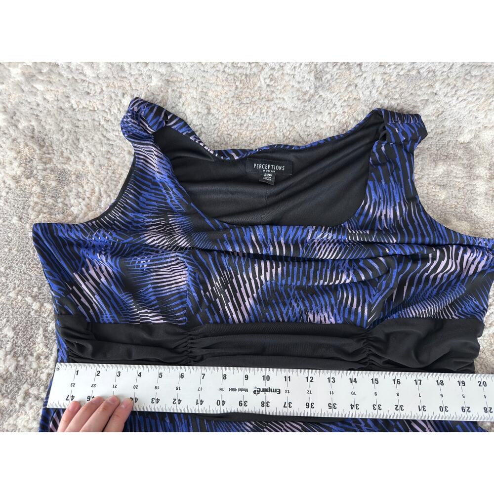 Perceptions Plus Size 22w Abstract Midi Shift Dre… - image 5